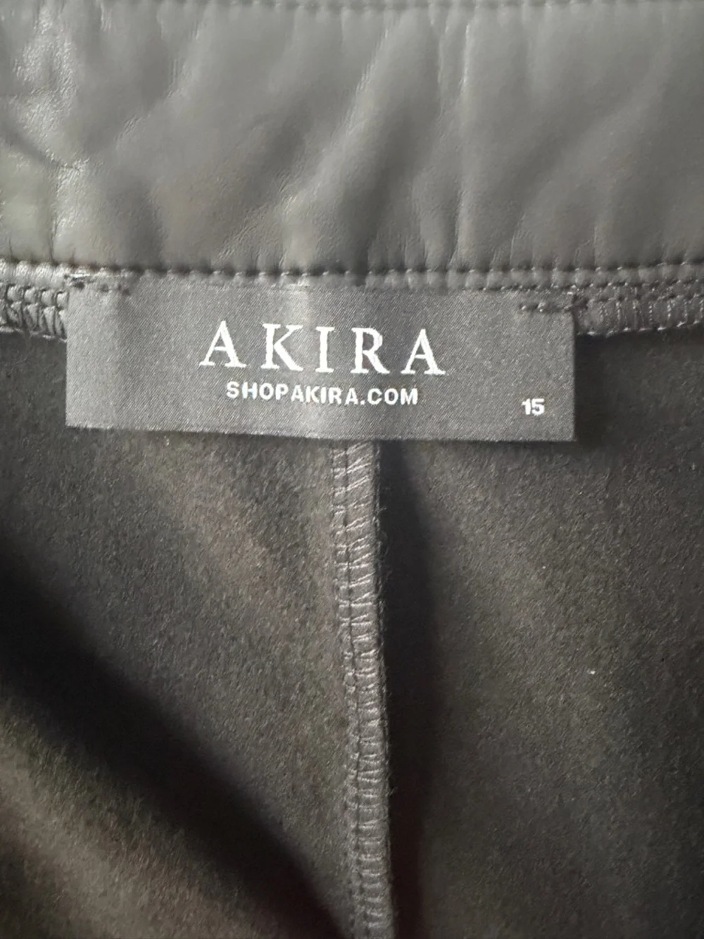 Akira Faux Leather Lace Panel Leggings Black Size 15 - Picture 3 of 3